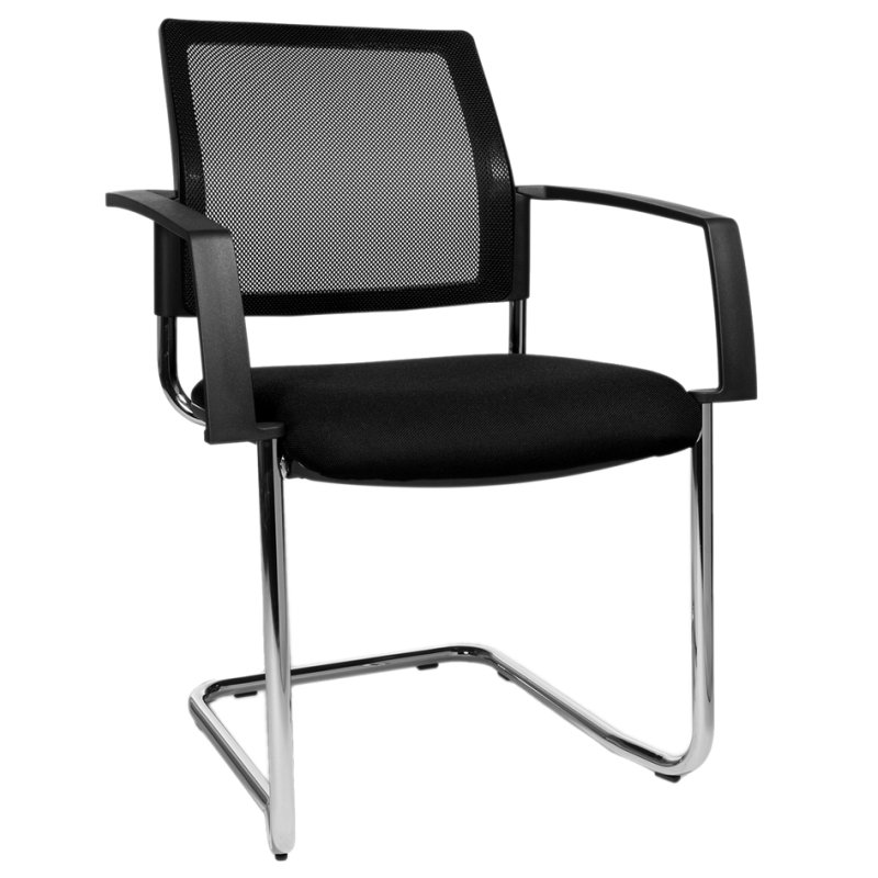 Topstar bezoekersstoel BtoB 20 Netz, rood, stapelbaar, verchroomd frame